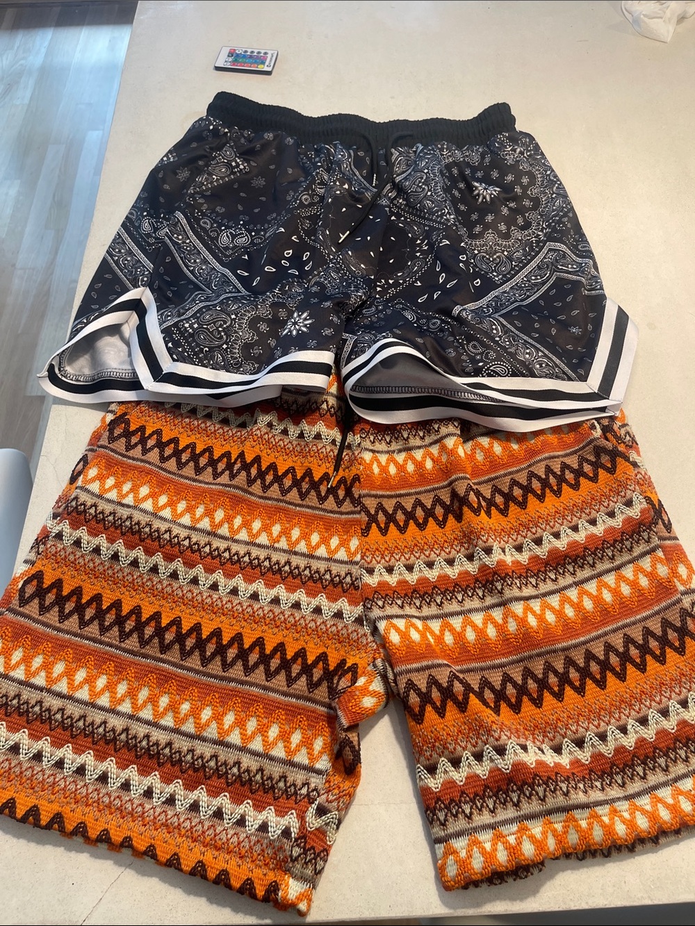 Black Paisley Athletic Swim Shorts